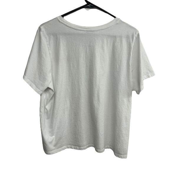 Clean Girl Embroidered Tee Ella Moss‎ White Cotton XXL - Picture 3 of 6